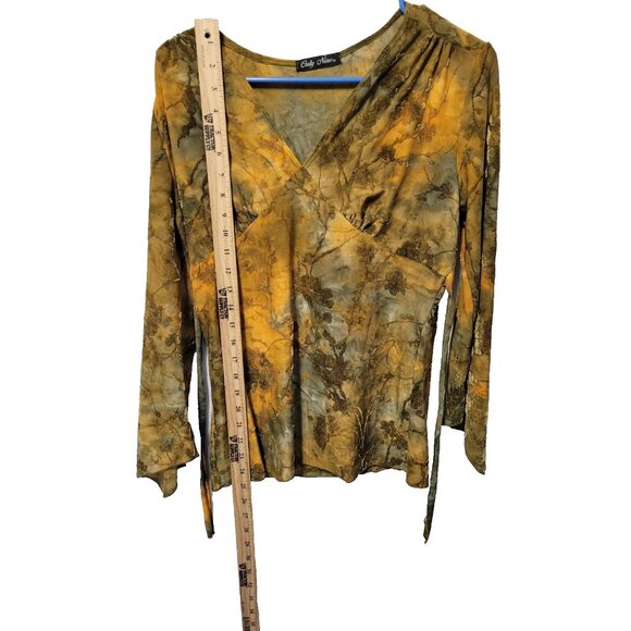 Vtg Y2K Babydoll Velvet Burnout Top S Romantic Whimsigoth Fairy Indie Artsy - Picture 2 of 15